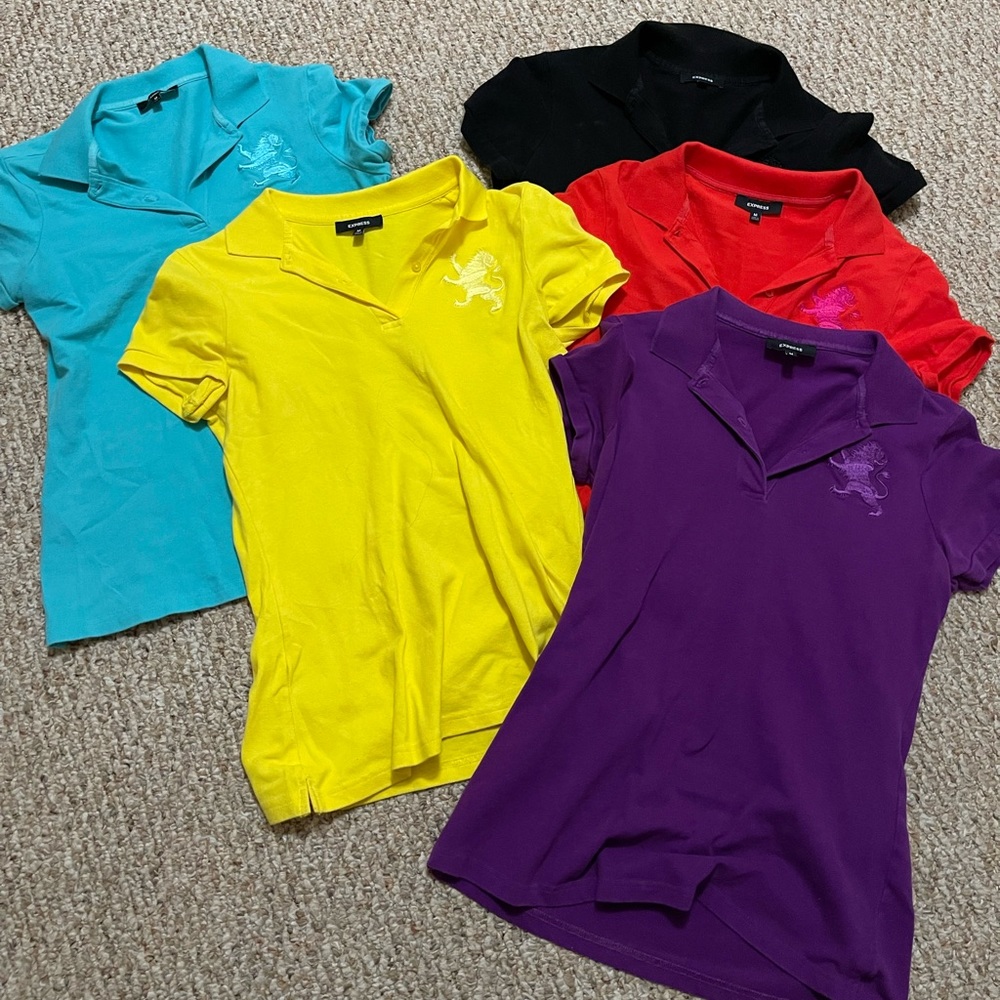 Lot of 5 express polo tees